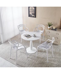 Streamdale Furniture 5pcs Dining Set, Metal Leg Table, Mid-century Style