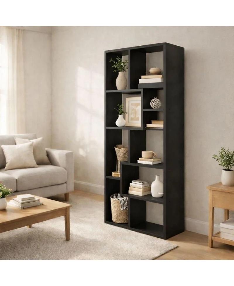 Streamdale Furniture Asymmetrical Display Shelf & Bookcase, 5-Tier
