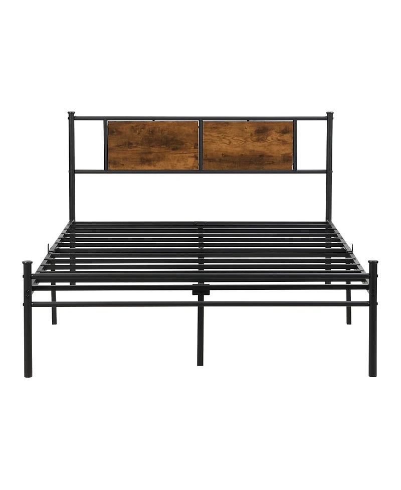 Streamdale Furniture California King Bed Frames, Headboard with wood panel decoration