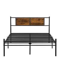 Streamdale Furniture California King Bed Frames, Headboard with wood panel decoration