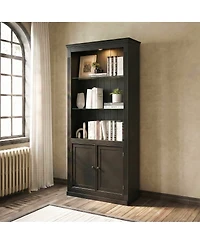 Streamdale Furniture 78.75"H 4-Tier Display Shelf with Dimmable Ceiling Light & Storage