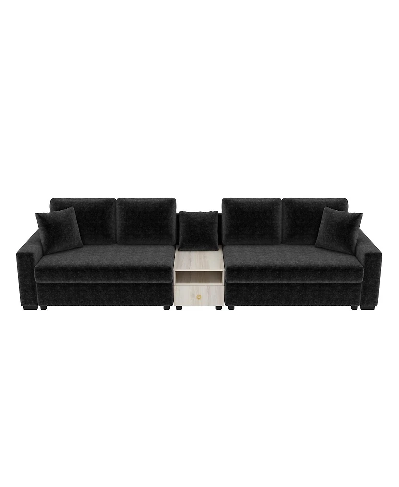 Streamdale Furniture Modern Sofa Couch 127.9" Modular Upholstered with Storage