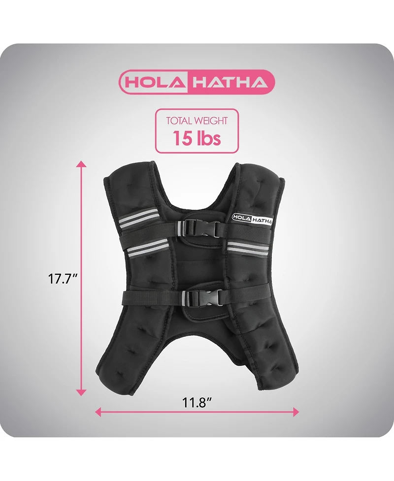 HolaHatha Weighted Vest for Running with Reflective Stripes and Elastic Straps