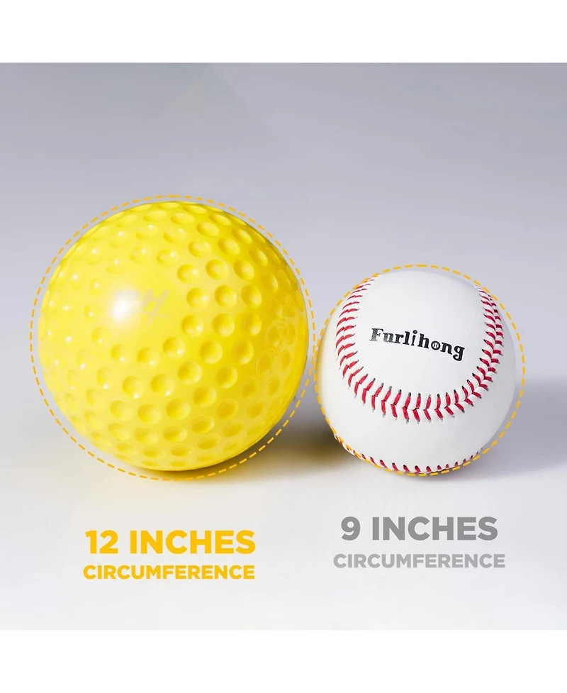 Furlihong Pack of 12 Sting Free Dimpled Training Softballs 12 Inch Size Weighted 6.57 oz Practice Balls with High Friction Surface