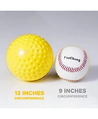 Furlihong Pack of 12 Sting Free Dimpled Training Softballs 12 Inch Size Weighted 6.57 oz Practice Balls with High Friction Surface