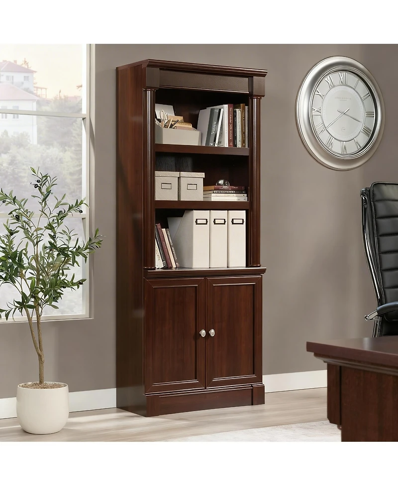 Yigii Five-Shelf Bookcase with Storage Doors and Adjustable Shelves