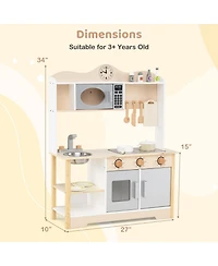 Slickblue Wooden Pretend Cooking Kitchen Toy Set for Children