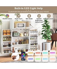 Sugift Kitchen Pantry Cabinet Freestanding Food Storage Cupboard