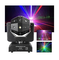 Artudatech 120W Rgbw Led Moving Head Stage Light with Laser, Strobe, DMX512 and Sound Control