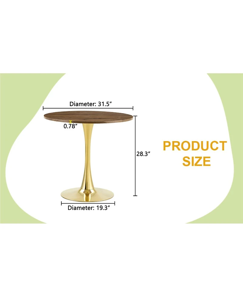 Streamdale Furniture Space-Saving Round Dining Table for Small Apartments