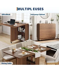 gaomon Space Saving Folding Dining Table with Storage