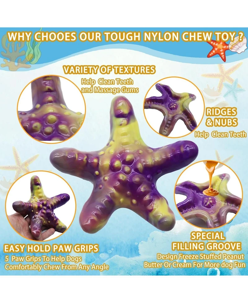 Magicorange Pack of 3 Indestructible Dog Chew Toys for Aggressive Chewers Bacon Flavored Tough Nylon Bone Toys for Medium and Large Breeds