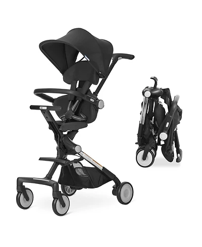 Dream On Me Baby evolur Velo Rider stroller: lightweight for ages 6–36 months with one-hand fold, footrest, rear platform, and 5-point harness.