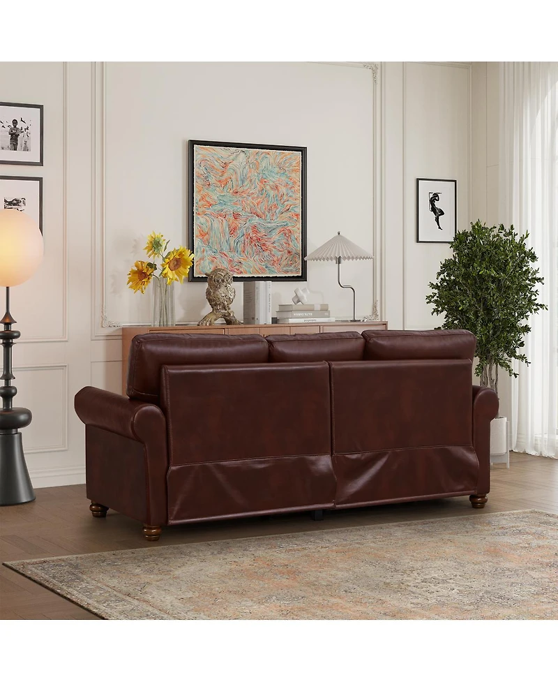 Streamdale Furniture Classic Living Room Nails Sofa Faux Leather