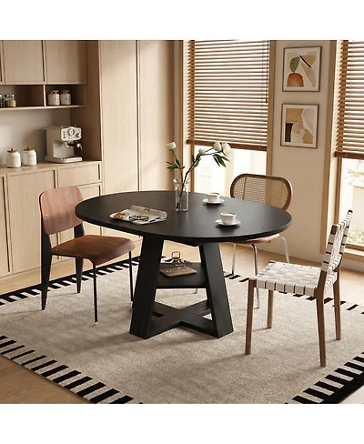 Streamdale Furniture Extendable Round Dining Table for 4-8