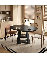 Streamdale Furniture Extendable Round Dining Table for 4-8