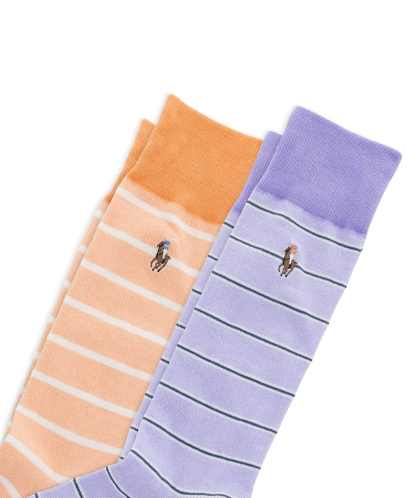 Polo Ralph Lauren Men's Hyde Park Oxford Stripe Socks, 2-Pack