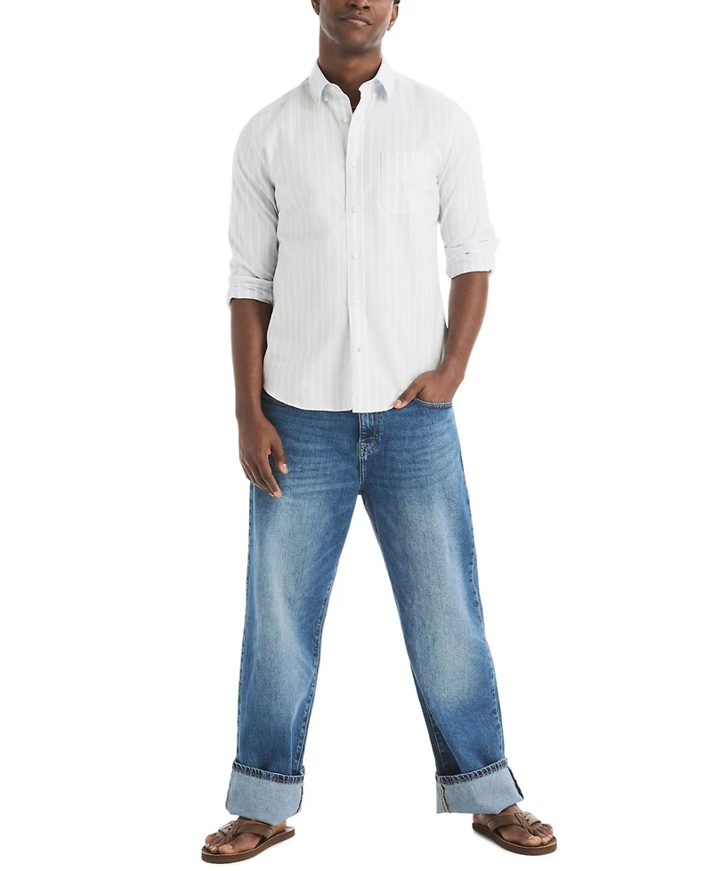 Nautica Men's Long-Sleeve Stretch Oxford Strip Shirt