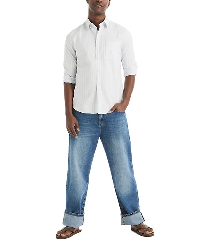 Nautica Men's Long-Sleeve Stretch Oxford Strip Shirt