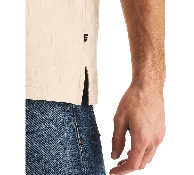 Nautica Men's Short-Sleeve Checker Jacquard Polo Shirt