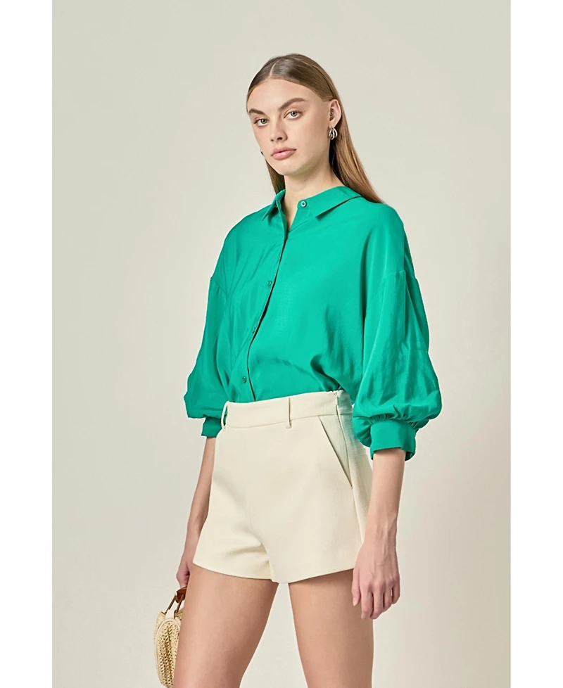 English Factory Women's Balloon Sleeve Shirt
