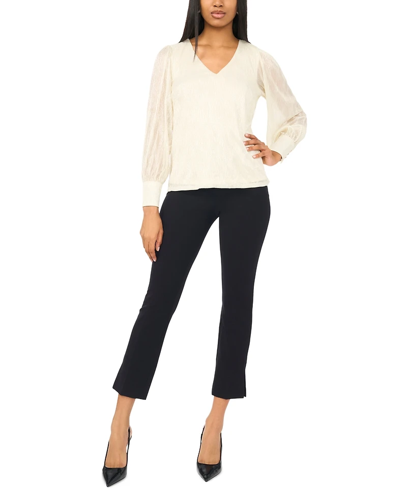 Msk Women's V-Neck Knit Blouse