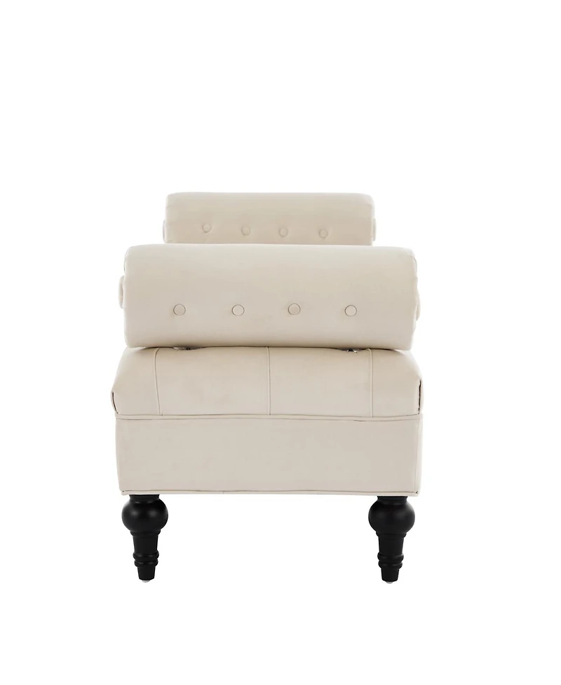 Streamdale Furniture Modern Velvet Upholstered Bench with 2 Pillows