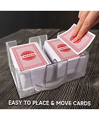 Gse Games & Sports Expert 6-Deck Revolving Canasta Card Tray, 360° Rotating Playing Card Holder, Swivel Cards Holders
