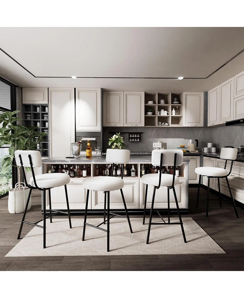 gaomon Modern Upholstered Bar Stools Set of 4