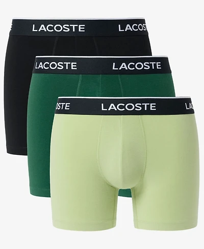 Lacoste Men's 3-Pack. Regular-Fit Logo Waistband 5" Boxer Briefs