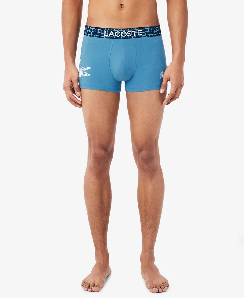 Lacoste Men's Big Croc Logo Trunks, 3-Pack