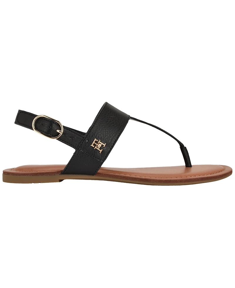 Tommy Hilfiger Women's Lenian T-Strap Flat Slingback Sandals