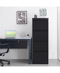Rainsken 4 Drawer File Cabinet, Vertical Metal File Cabinet
