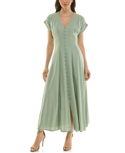 Taylor Women's Button-Front A-Line Dress