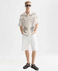 Scotch & Soda Men's Embroidered Seersucker Relaxed-Fit Short-Sleeve Shirt