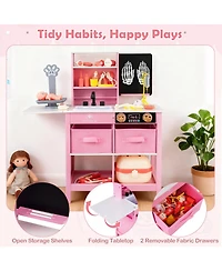 Slickblue Wooden Doctor Office Playset Medical Center Toy with Blackboard