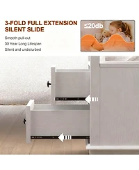 Yigii Drawer End Table with Charging Station for Living Room and Bedroom