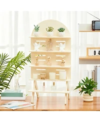 Yigii Adjustable 5-Tier Walnut Display Stand