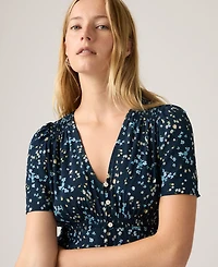 Levi's Plus V-Neck Button-Front A-Line Midi Dress