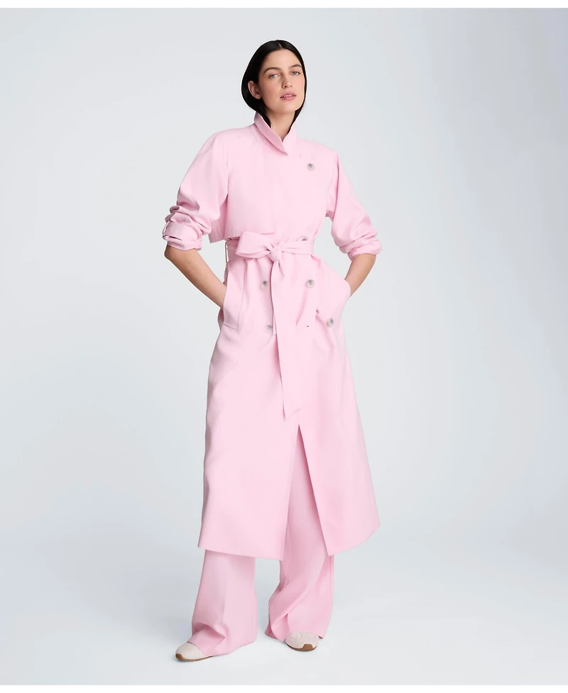 Kenneth Cole Women's Long-Sleeve Notch Collar Trench Coat