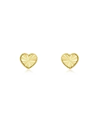 The Lovery Fluted Gold Heart Stud Earrings 14K Gold