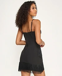 Seni & Cade Juniors' Wrap Skirt Scoop Neck Dress