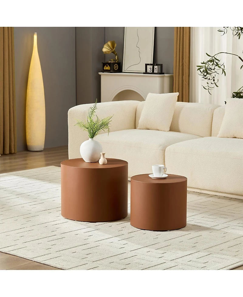 Streamdale Modern Leather Table - Compact & Versatile for Living Room Use