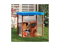 Slickblue Kids Gas Station Playhouse with Refueling Guns for Ages 3