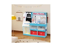 Slickblue Kids Wooden Medical Center Doctor Playset with Exam Area