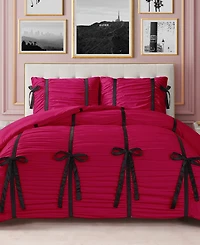 Juicy Couture Amelie Velvet Bows Ruched 2-Pc. Comforter Set, Twin/Twin Xl