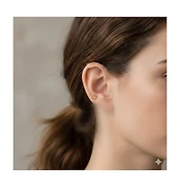 Curata Jewelry Solid 14k Yellow Gold 18G Polished Lotus Flower Cartilage Labret Flat-back Piercing