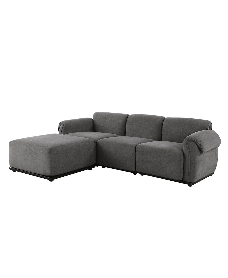 Streamdale Furniture Fashionable grey chenille modular sofa with iron frame, 93" L