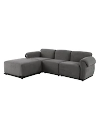 Streamdale Furniture Fashionable grey chenille modular sofa with iron frame, 93" L