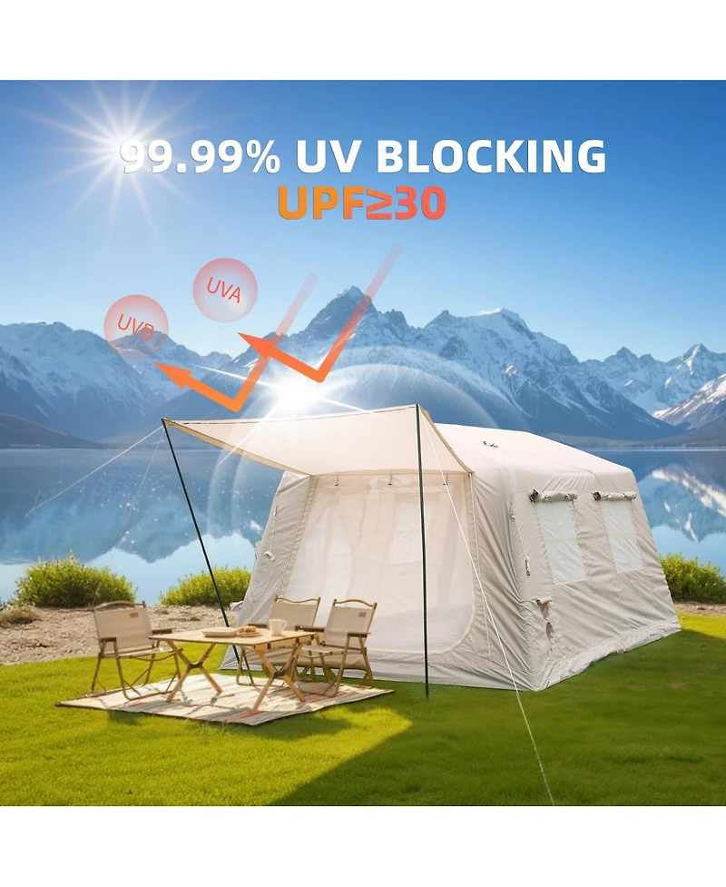 Streamdale Furniture Inflatable Camping Tent with Stove Jack & Ac Port